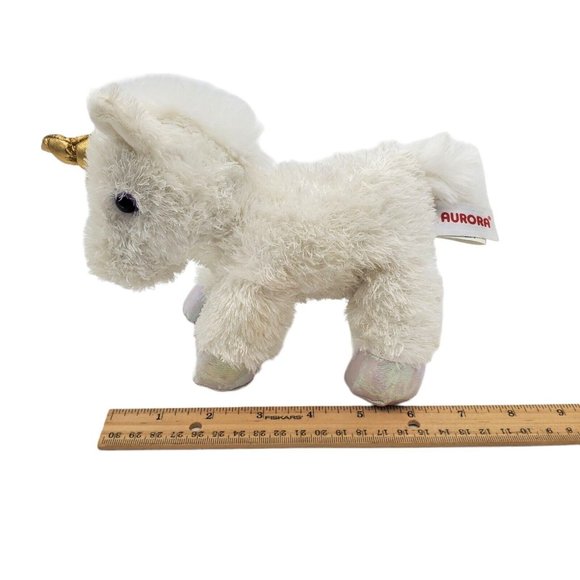 Aurora World Unicorn Small Plush White Gold Horn Magical Stuffed Travel Toy  6"‎ - Picture 8 of 8